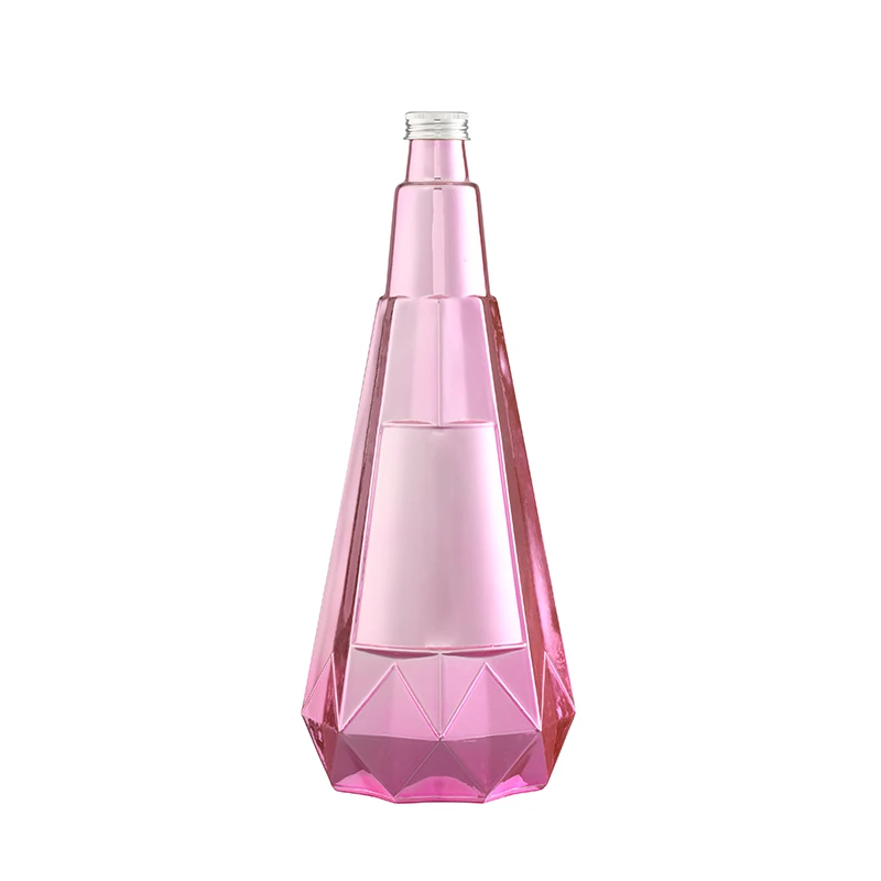 Rosa -Glasflasche elektroplieren