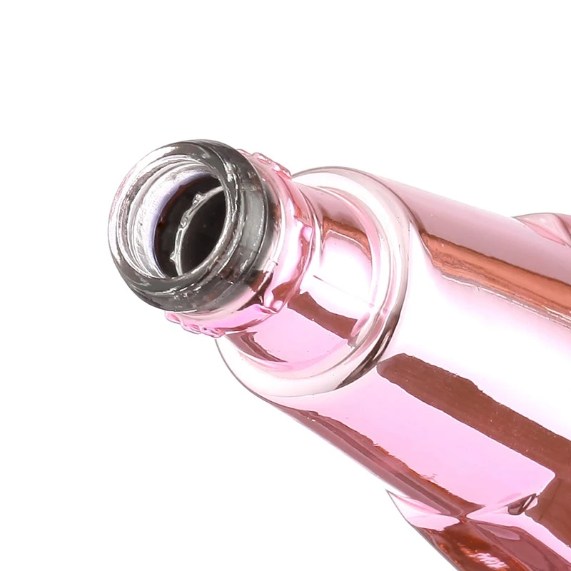 Electroplating Pink Glass Bottle