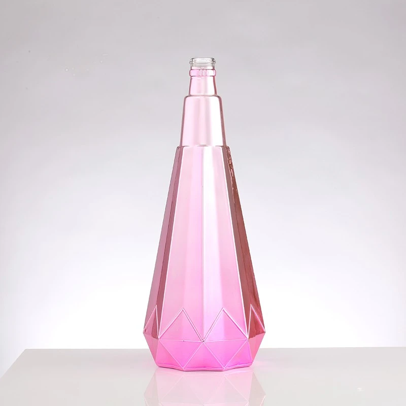 Electroplating Pink Glass Bottle