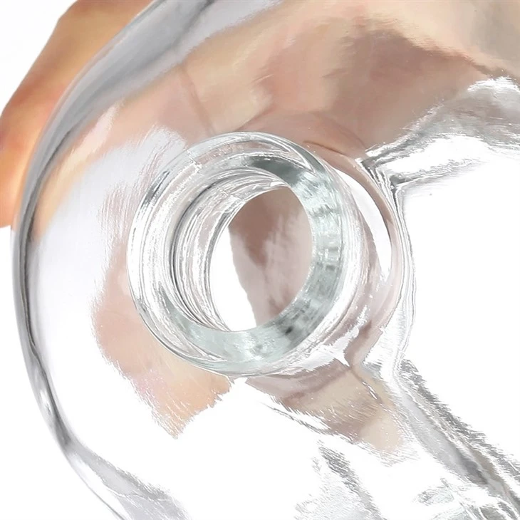 Skull Clear Glass Bottle With Black Cap